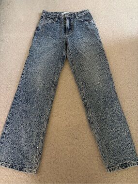 Women’s Straight-Leg Jeans in Speckled Blue Wash